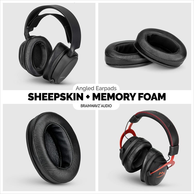 Brainwavz Sheepskin Leather Angled Memory Foam Earpad - Suitable for Large Over The Ear Headphones - AKG, HifiMan, ATH, Philips, Fostex - Image 3